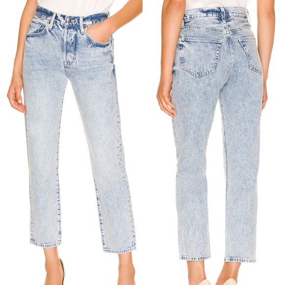 Frame Denim Denim - FRAME Le Original Acid Wash Light Blue Button Fly Jeans in Richlake